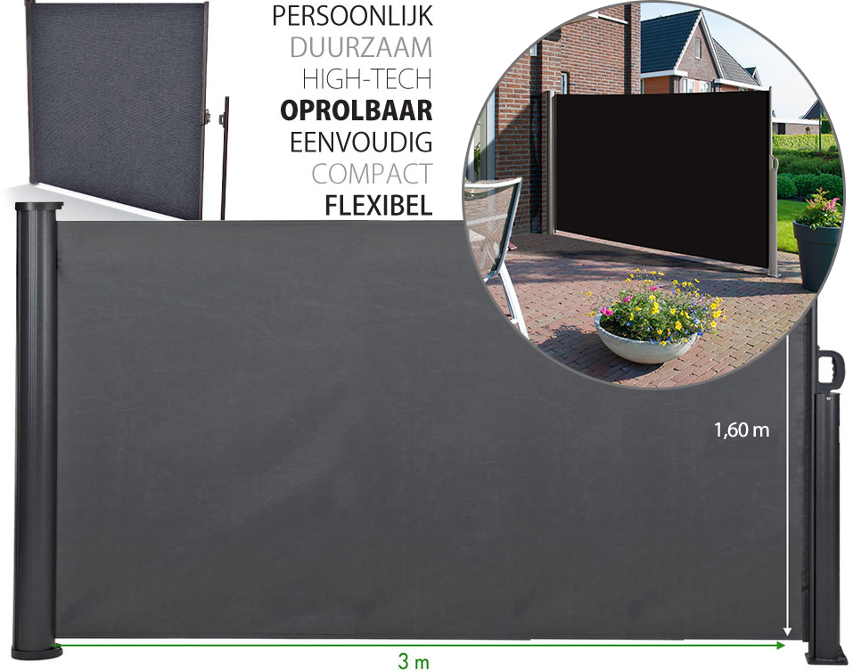 Click to Buy - Uitschuifbaar Windscherm (160 x 300 cm) (Gratis verzonden!) Click to Buy - Uitschuifbaar Windscherm (160 x 300 cm) (Gratis verzonden!)