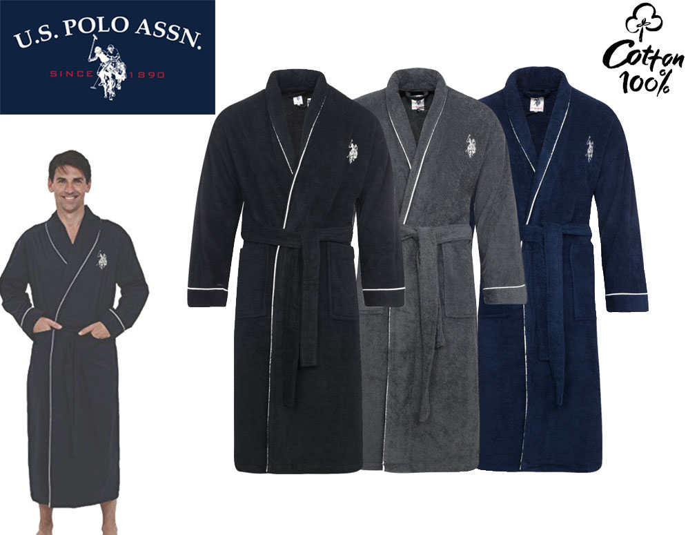 Click to Buy - U.S. Polo 100% Katoenen Heren Badjas Click to Buy - U.S. Polo 100% Katoenen Heren Badjas