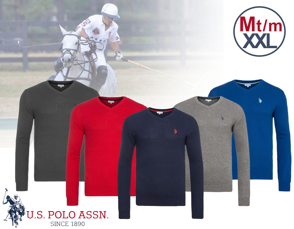 Click to Buy - U.S. Polo Heren Pullover met V-hals Click to Buy - U.S. Polo Heren Pullover met V-hals
