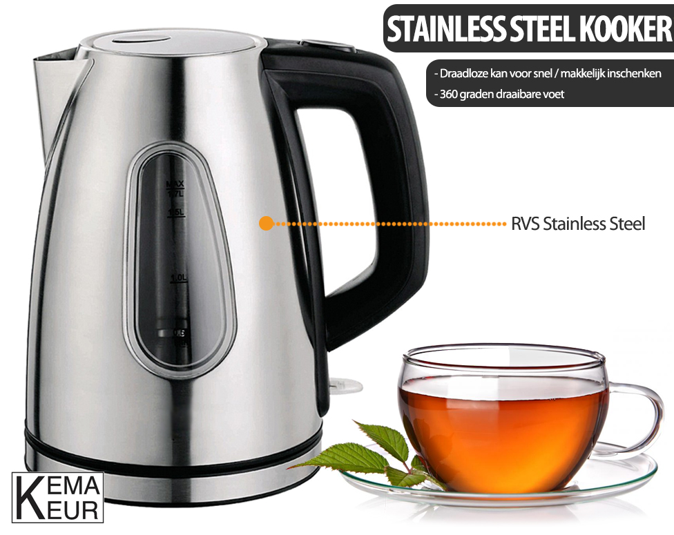 Click to Buy - Waterkoker Uitverkoop - RVS, glas of basic Click to Buy - Waterkoker Uitverkoop - RVS, glas of basic