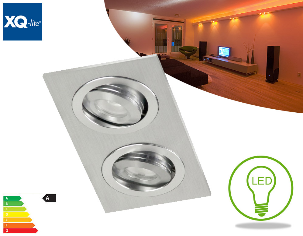 Click to Buy - XQ-Lite Aluminium Richtbare Duo LED Inbouwspot (2x 1W)