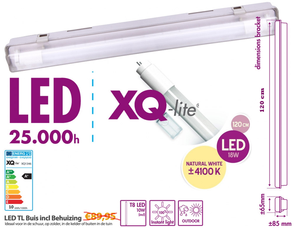Click to Buy - XQ-Lite LED TL-Lamp 120 cm + Armatuur Click to Buy - XQ-Lite LED TL-Lamp 120 cm + Armatuur