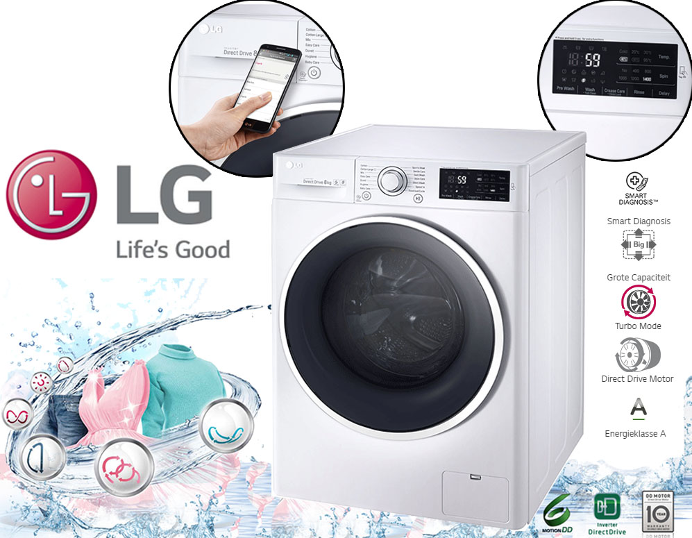 Click to Buy - Zeer Energie Zuinige LG 8Kg Wasmachine