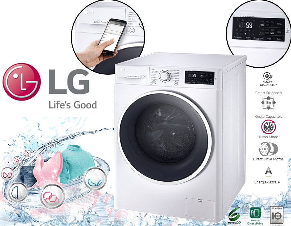Click to Buy - Zeer Energie Zuinige LG 8Kg Wasmachine Click to Buy - Zeer Energie Zuinige LG 8Kg Wasmachine