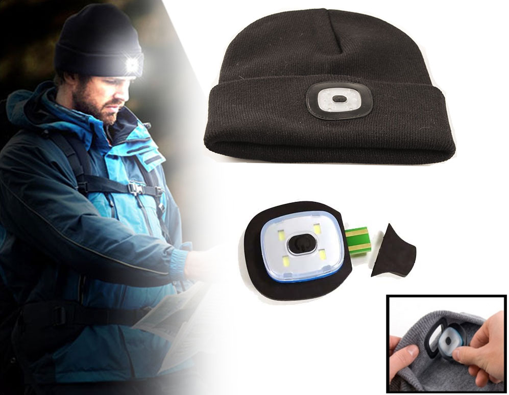 Click to Buy - Zwarte Muts met Oplaadbare LED Verlichting Click to Buy - Zwarte Muts met Oplaadbare LED Verlichting