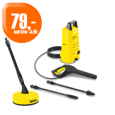 Dagactie - Kärcher 2.14 Hogedrukreiniger + T50 Terrasborstel Dagactie - Kärcher 2.14 Hogedrukreiniger + T50 Terrasborstel