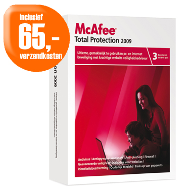 Dagactie - Mcafee Total Protection 2009, 3 User Nl
