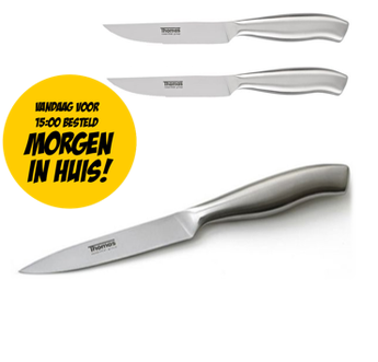 Dagknaller - 2 Steak Messen En 1 Chef Utility Mes- Zilver