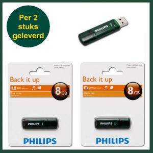 Dagknaller - 2 Stuks Philips Usb Stick 8Gb