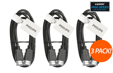 Dagknaller - 3X Philips High Speed Hdmi Kabel 0.75M Dagknaller - 3X Philips High Speed Hdmi Kabel 0.75M