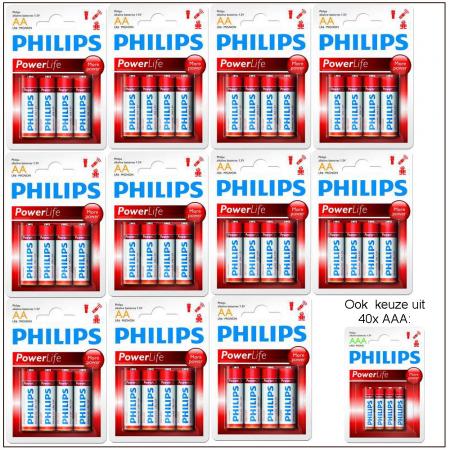 Dagknaller - 40X Philips Aa Of Aaa Batterijen Dagknaller - 40X Philips Aa Of Aaa Batterijen