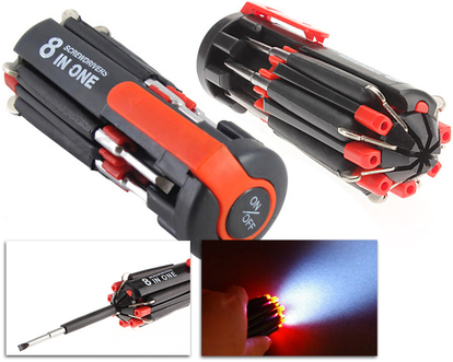 Dagknaller - 8-In-1 Schroevendraaier Met Led Licht Dagknaller - 8-In-1 Schroevendraaier Met Led Licht
