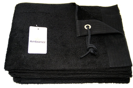Dagknaller - Ambianzz Gold Handdoeken Zwart 50X100cm 2-Pack