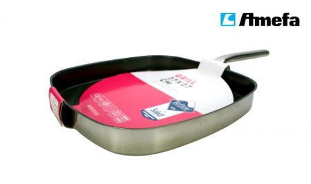 Dagknaller - Amefa Teflon Anti Aanbak Grill Pan (27X27cm) Dagknaller - Amefa Teflon Anti Aanbak Grill Pan (27X27cm)
