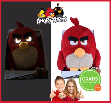 Dagknaller - Angry Birds Knuffel Met Licht En Geluid - Rood