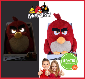 Dagknaller - Angry Birds Knuffel Met Licht En Geluid - Rood Dagknaller - Angry Birds Knuffel Met Licht En Geluid - Rood