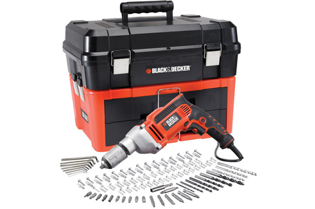 Dagknaller - Black &Amp; Decker Klopboormachine + Accessoire-koffer (130-Delig) Dagknaller - Black &Amp; Decker Klopboormachine + Accessoire-koffer (130-Delig)