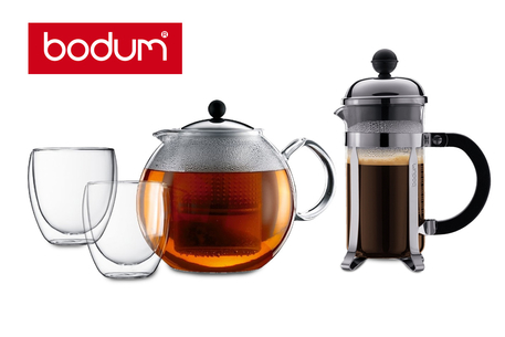 Dagknaller - Bodum Assam Theeset +  Bodum Chambord Rvs Cafetiã¨Re!