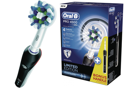Dagknaller - Braun Oral-b Pro 4500 Black Tandenborstel Met Bonus Handstuk! Dagknaller - Braun Oral-b Pro 4500 Black Tandenborstel Met Bonus Handstuk!