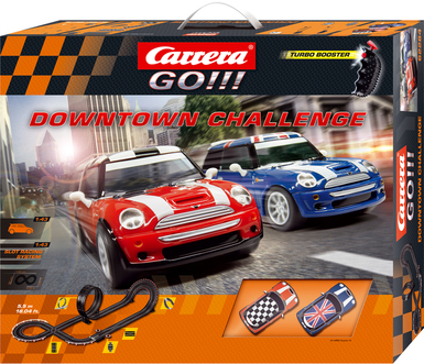 Dagknaller - Carrera Go Downtown Challenge Racebaan Incl. Gratis Stickervel Dagknaller - Carrera Go Downtown Challenge Racebaan Incl. Gratis Stickervel