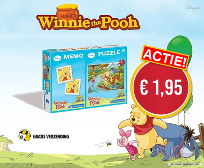 Dagknaller - Clementoni 60 Puzzelstukjes Met Memo Winnie Dagknaller - Clementoni 60 Puzzelstukjes Met Memo Winnie