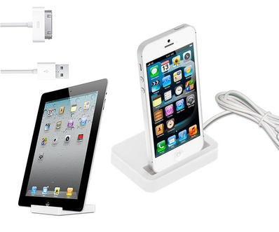 Dagknaller - Dock + Kabel Voor Ipad 1/2/3 &Amp; Iphone 4/4S Of Iphone 5/5S Dagknaller - Dock + Kabel Voor Ipad 1/2/3 &Amp; Iphone 4/4S Of Iphone 5/5S