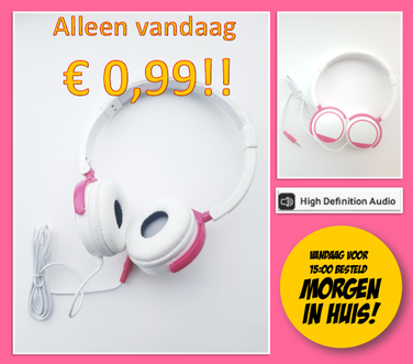 Dagknaller - Forever 21 - On-Ear Koptelefoon Roze/Wit Dagknaller - Forever 21 - On-Ear Koptelefoon Roze/Wit