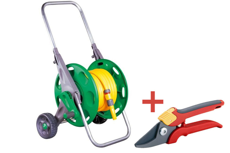 Dagknaller - Hozelock Slangenwagen (25M) + Wolf Garten Snoeischaar Dagknaller - Hozelock Slangenwagen (25M) + Wolf Garten Snoeischaar