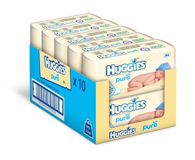 Dagknaller - Huggies Pure Billendoekjes 10-Pack