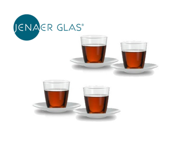 Dagknaller - Jenaer Glas Theeglas Met Schotel - Set Van 2 X 2 Dagknaller - Jenaer Glas Theeglas Met Schotel - Set Van 2 X 2