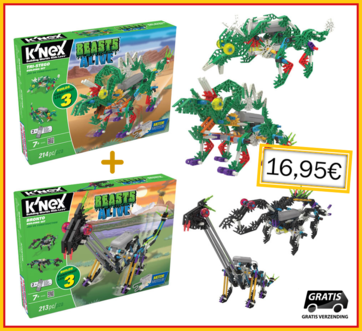 Dagknaller - K'nex Beasts Alive Tri-Stego + Bronto Bouwset - 2 Set Dagknaller - K'nex Beasts Alive Tri-Stego + Bronto Bouwset - 2 Set