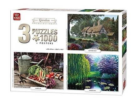 Dagknaller - King 3-In-1 Puzzel Tuin Collectie - 3X1000 Stukjes (Gratis Verzending)