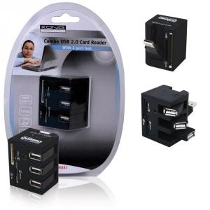 Dagknaller - Konig Usb 2.0 Kaartlezer En Usb Hub