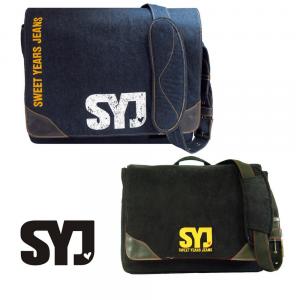 Dagknaller - Laptoptas Jeans Of Ribstof Met Extra Laptop Etui Dagknaller - Laptoptas Jeans Of Ribstof Met Extra Laptop Etui