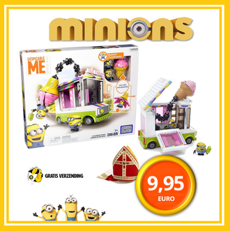 Dagknaller - Mega Bloks Minions 3 Ijscowagen - Constructiespeelgoed