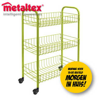 Dagknaller - Metaltex - Siena Keukentrolley Met 3 Etages - Groen Dagknaller - Metaltex - Siena Keukentrolley Met 3 Etages - Groen