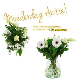 Dagknaller - Moederdag Boeket Wit - Gratis Bezorgd!! Dagknaller - Moederdag Boeket Wit - Gratis Bezorgd!!