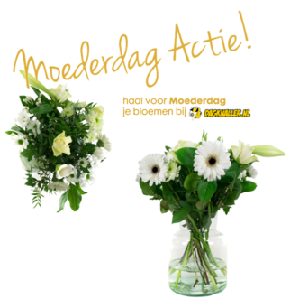 Dagknaller - Moederdag Boeket Wit - Gratis Bezorgd!!