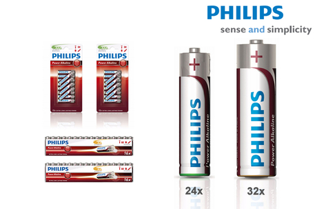 Dagknaller - Philips Batterijen Pakket (24X Aaa En 32X Aa)