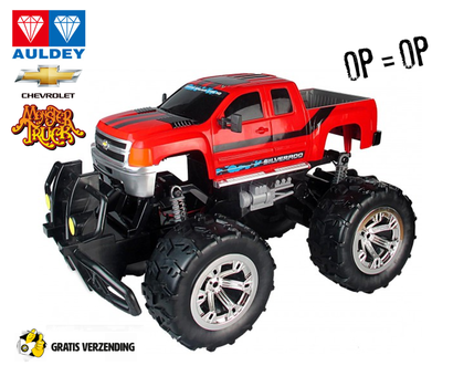 Dagknaller - Racetin Chevrolet Silverado Rc Monster Truck - Rood Dagknaller - Racetin Chevrolet Silverado Rc Monster Truck - Rood