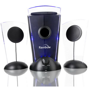 Dagknaller - Rainbow Blue Ice 2.1 Actief Speaker Systeem Met Blauwe Led\'s Dagknaller - Rainbow Blue Ice 2.1 Actief Speaker Systeem Met Blauwe Led\'s