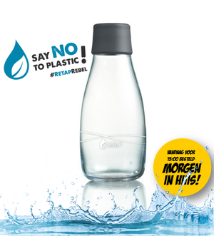 Dagknaller - Retap Waterfles - Glas - 0,3 L - Grijs Dagknaller - Retap Waterfles - Glas - 0,3 L - Grijs
