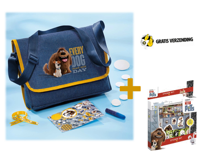 Dagknaller - Schoudertas Maken Secret Life Of Pets Totum + Gratis Sticker Set 45 Stickers