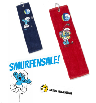 Dagknaller - Smurfen Badlaken - Rood En Blauw 50X100 - 2 Stuks!! Dagknaller - Smurfen Badlaken - Rood En Blauw 50X100 - 2 Stuks!!