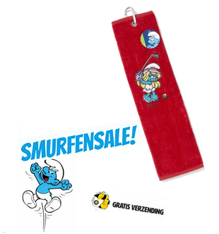 Dagknaller - Smurfen Kinderbadlaken 50 X 100 - Rood Dagknaller - Smurfen Kinderbadlaken 50 X 100 - Rood