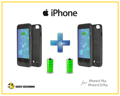 Dagknaller - Telefoonhoesje Met Batterij - Iphone 6 Plus/6S Plus - 2 Stuks!!