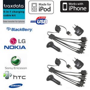 Dagknaller - Traxdata - 6 In 1 Multi Oplader (Duo Pack) Dagknaller - Traxdata - 6 In 1 Multi Oplader (Duo Pack)