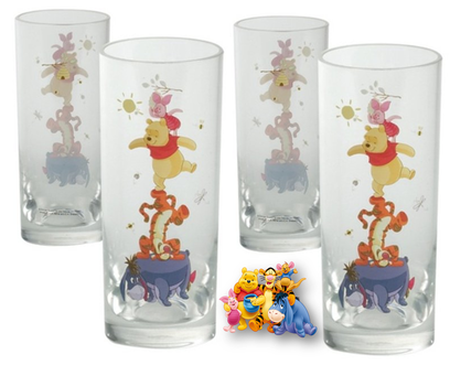 Dagknaller - Winnie The Pooh Glas 360Ml - 4 Stuks! Dagknaller - Winnie The Pooh Glas 360Ml - 4 Stuks!