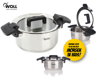 Dagknaller - Woll Rvs Kookpan Met Glazen Deksel - 24 Cm Dagknaller - Woll Rvs Kookpan Met Glazen Deksel - 24 Cm