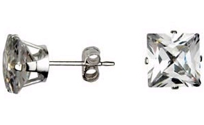 Dagproduct - 9 mm vierkante cz oorknopjes Dagproduct - 9 mm vierkante cz oorknopjes